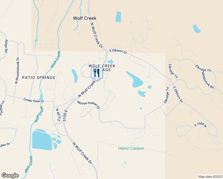 map of restaurants, bars, coffee shops, grocery stores, and more near 5184 East Fairway Loop in Eden