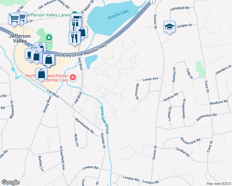 map of restaurants, bars, coffee shops, grocery stores, and more near 84 Molly Pitcher Lane in Yorktown Heights