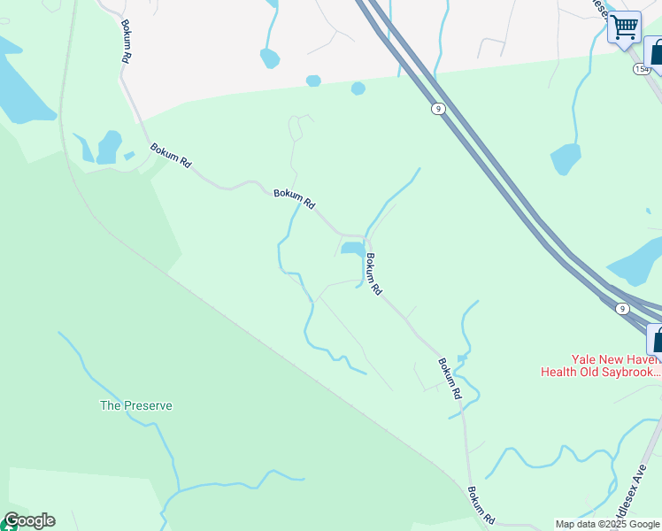 map of restaurants, bars, coffee shops, grocery stores, and more near 105 Bokum Road in Old Saybrook