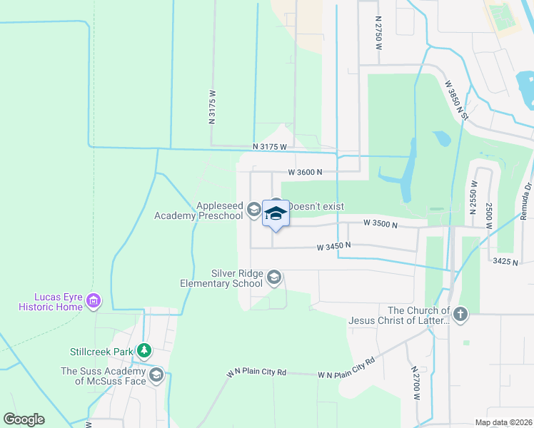 map of restaurants, bars, coffee shops, grocery stores, and more near 3523 North 3000 West in Ogden
