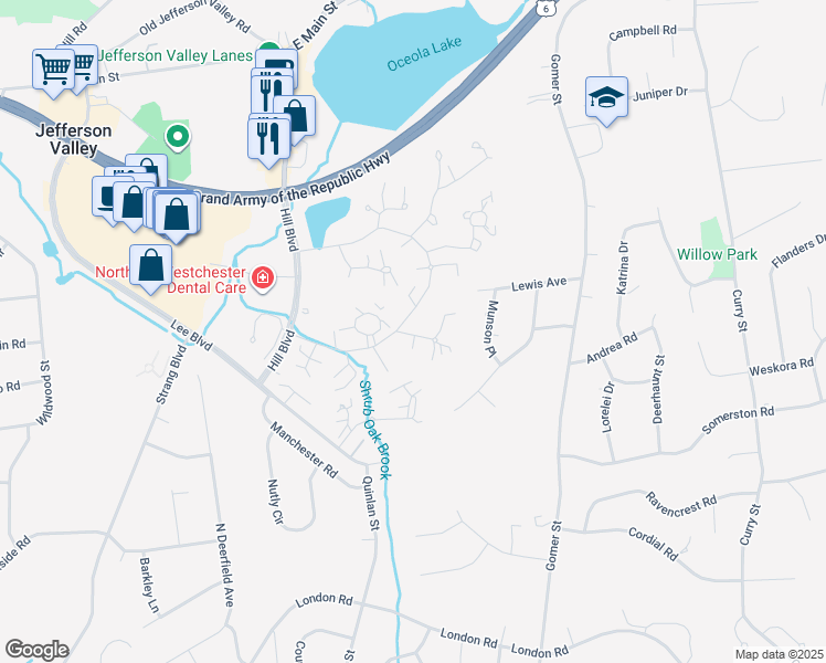 map of restaurants, bars, coffee shops, grocery stores, and more near 84 Molly Pitcher Lane in Yorktown Heights