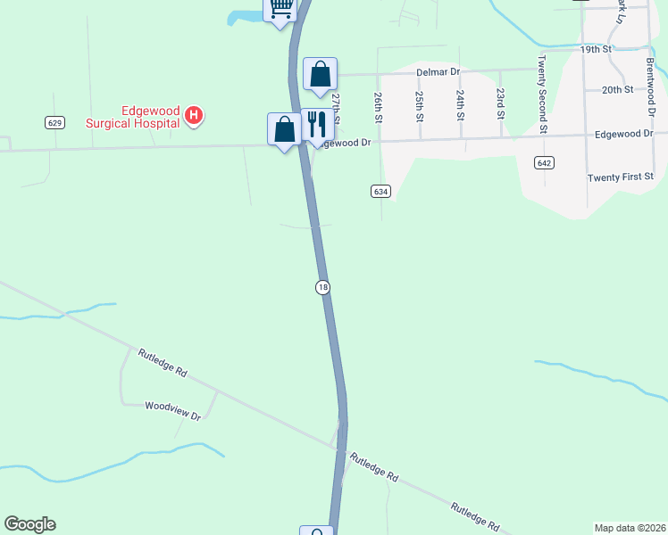 map of restaurants, bars, coffee shops, grocery stores, and more near 3578 North Hermitage Road in Transfer