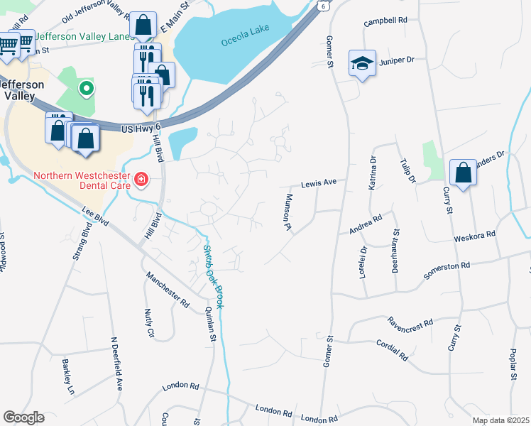 map of restaurants, bars, coffee shops, grocery stores, and more near 100 Molly Pitcher Lane in Yorktown Heights