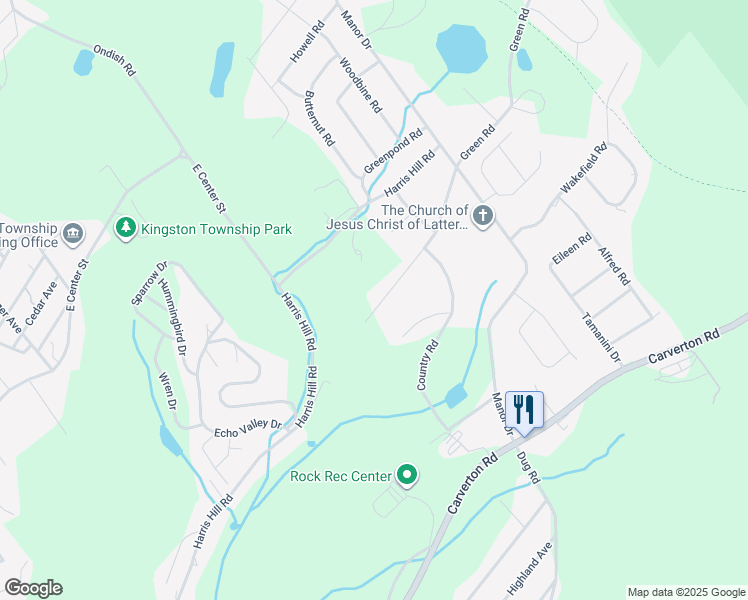 map of restaurants, bars, coffee shops, grocery stores, and more near 300 Crane Road in Shavertown