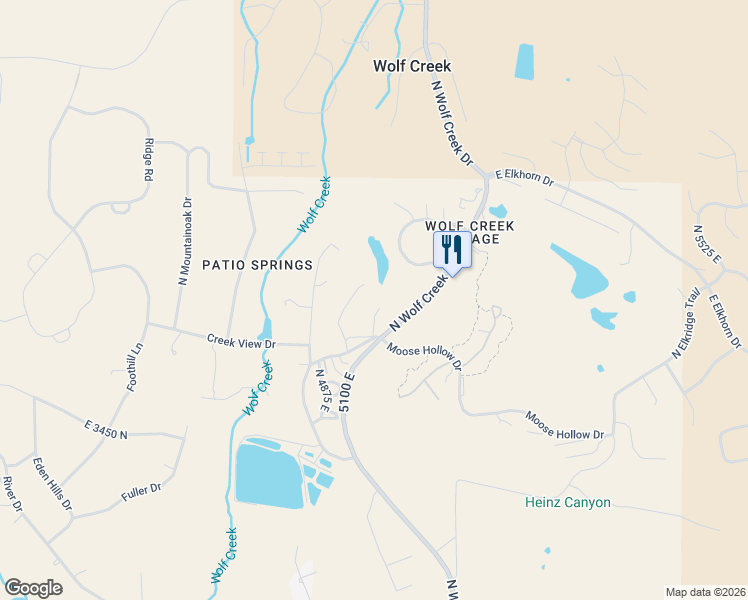 map of restaurants, bars, coffee shops, grocery stores, and more near 3520 East Willowbrooke Circle in Eden