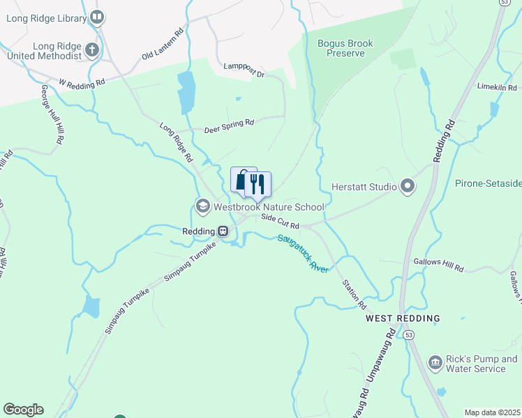 map of restaurants, bars, coffee shops, grocery stores, and more near 3 Side Cut Road in Redding
