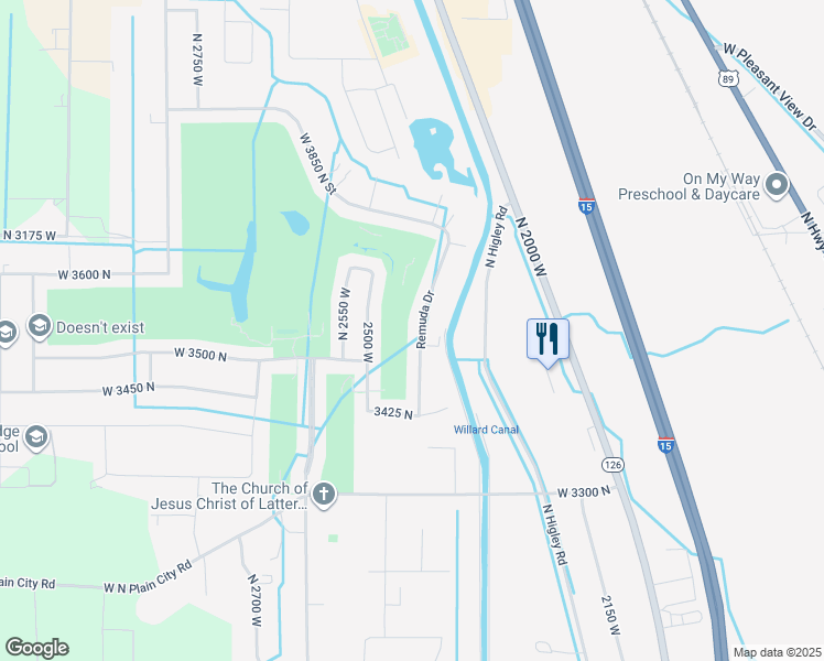 map of restaurants, bars, coffee shops, grocery stores, and more near 3533 Remuda Drive in Farr West
