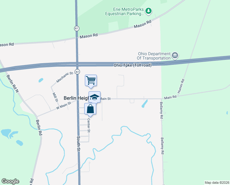 map of restaurants, bars, coffee shops, grocery stores, and more near 1 Sunrise Ridge in Berlin Heights