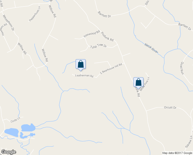 map of restaurants, bars, coffee shops, grocery stores, and more near 99 East Bearhouse Hill Road in Guilford