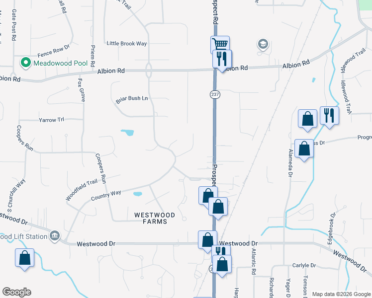 map of restaurants, bars, coffee shops, grocery stores, and more near 21436 Woodview Circle in Strongsville