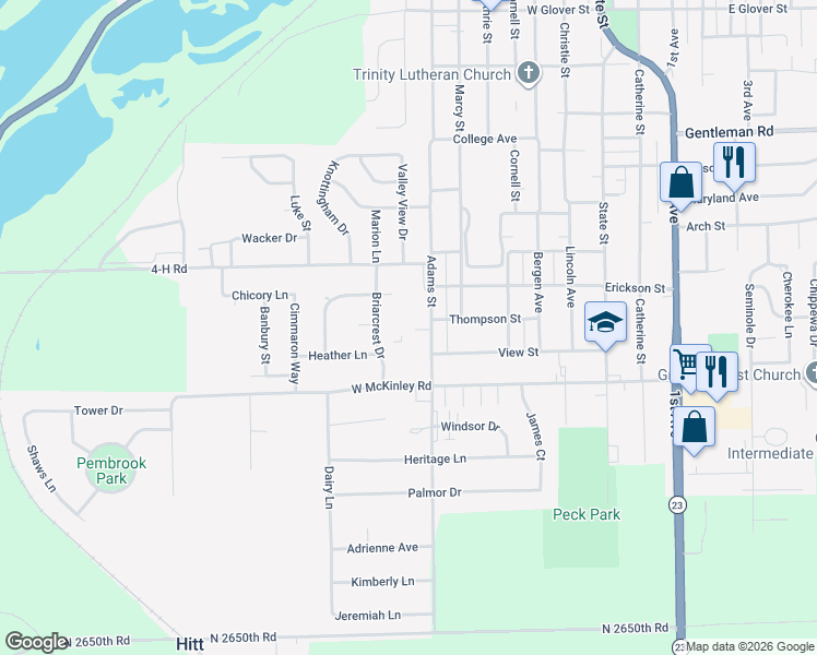map of restaurants, bars, coffee shops, grocery stores, and more near 1040 Thornberry Court in Ottawa