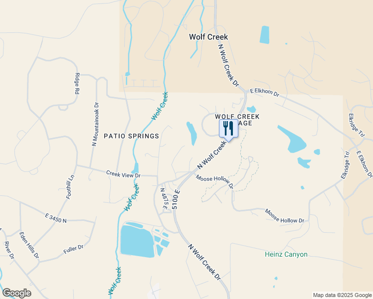 map of restaurants, bars, coffee shops, grocery stores, and more near 3615 North Wolf Lodge Drive in Eden