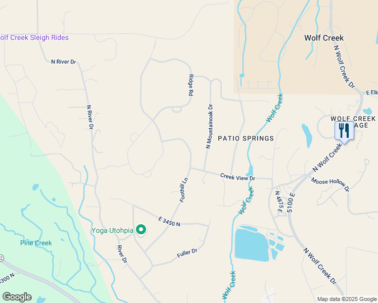 map of restaurants, bars, coffee shops, grocery stores, and more near 3669 Foothill Lane in Eden