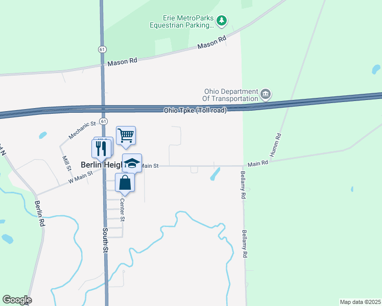 map of restaurants, bars, coffee shops, grocery stores, and more near in Berlin Heights
