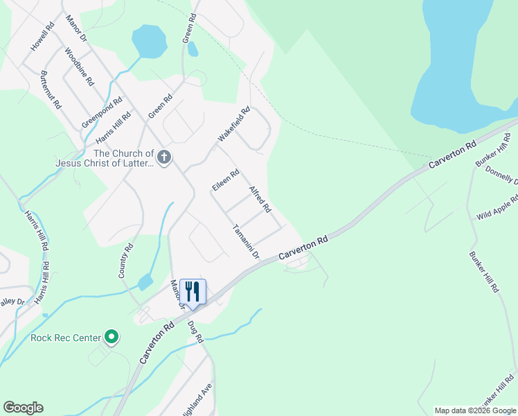 map of restaurants, bars, coffee shops, grocery stores, and more near 14 Alfred Road in Wyoming