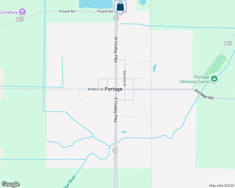 map of restaurants, bars, coffee shops, grocery stores, and more near in Portage