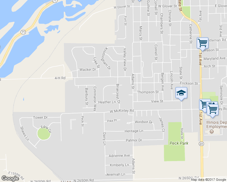 map of restaurants, bars, coffee shops, grocery stores, and more near 1121 Briarcrest Court in Ottawa