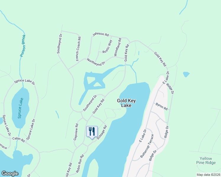 map of restaurants, bars, coffee shops, grocery stores, and more near Gold Key Rd in Milford