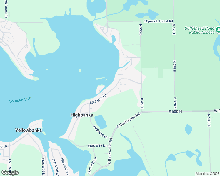 map of restaurants, bars, coffee shops, grocery stores, and more near 150-158 Ems W17 Lane in North Webster