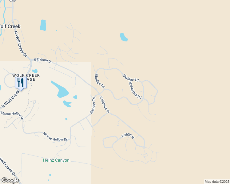 map of restaurants, bars, coffee shops, grocery stores, and more near 5652 East Porcupine Ridge Drive in Eden
