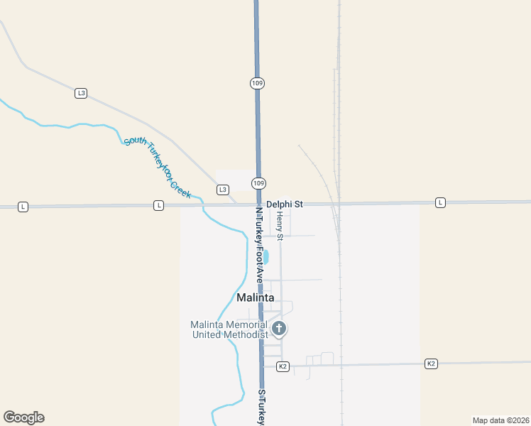 map of restaurants, bars, coffee shops, grocery stores, and more near 310 N Turkeyfoot St in Malinta