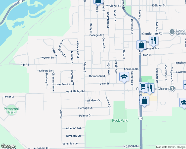 map of restaurants, bars, coffee shops, grocery stores, and more near 1120 Marcy Street in Ottawa