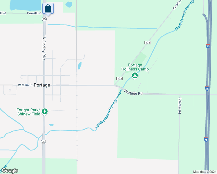 map of restaurants, bars, coffee shops, grocery stores, and more near 468 East Main Street in Portage