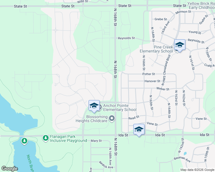 map of restaurants, bars, coffee shops, grocery stores, and more near 7387 North 169th Street in Bennington