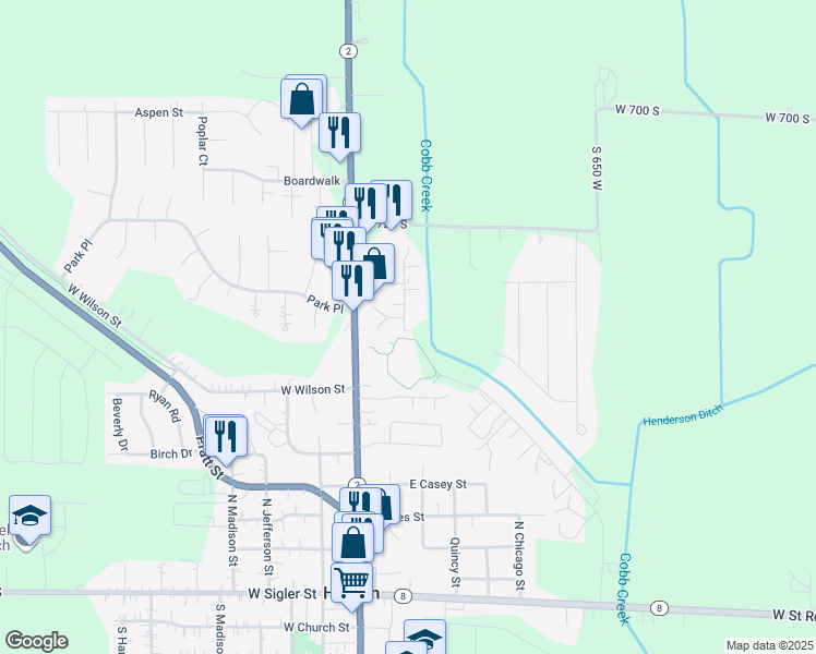 map of restaurants, bars, coffee shops, grocery stores, and more near 10 Scott Street in Hebron