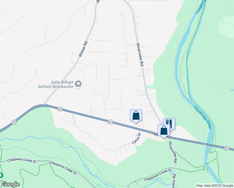 map of restaurants, bars, coffee shops, grocery stores, and more near 7751 Sunstone Drive in Brecksville