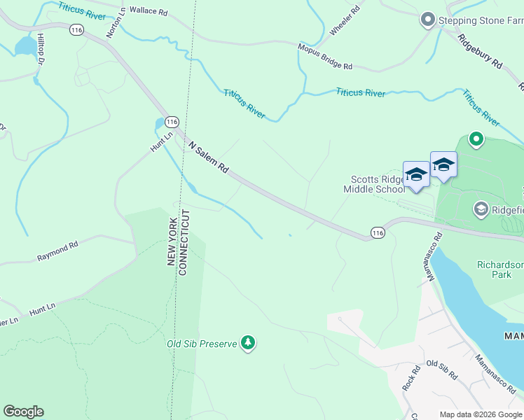 map of restaurants, bars, coffee shops, grocery stores, and more near 873-877 North Salem Road in Ridgefield