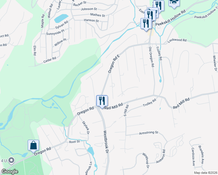 map of restaurants, bars, coffee shops, grocery stores, and more near 21 Pugsley Parkway in Cortlandt