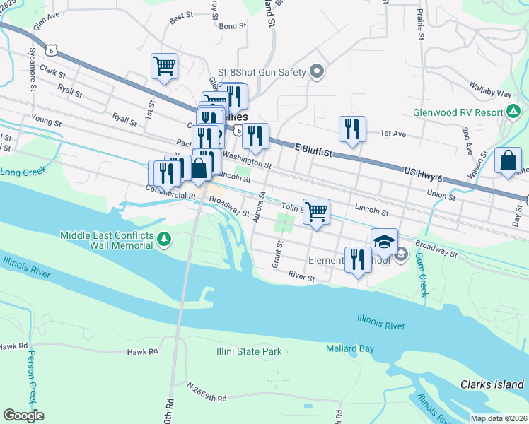 map of restaurants, bars, coffee shops, grocery stores, and more near 304 Broadway Street in Marseilles