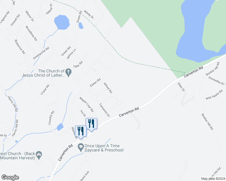 map of restaurants, bars, coffee shops, grocery stores, and more near 14 Alfred Rd in Wyoming