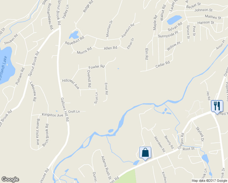 map of restaurants, bars, coffee shops, grocery stores, and more near 23 Ernst Road in Cortlandt