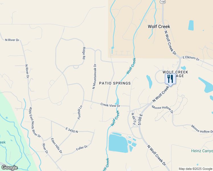 map of restaurants, bars, coffee shops, grocery stores, and more near 3727 North Patio Springs Circle in Eden