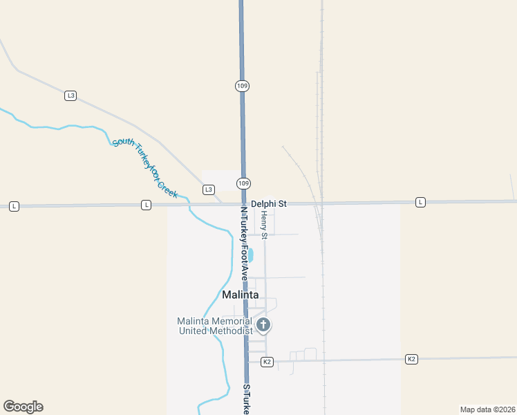 map of restaurants, bars, coffee shops, grocery stores, and more near 310 N Turkeyfoot St in Malinta