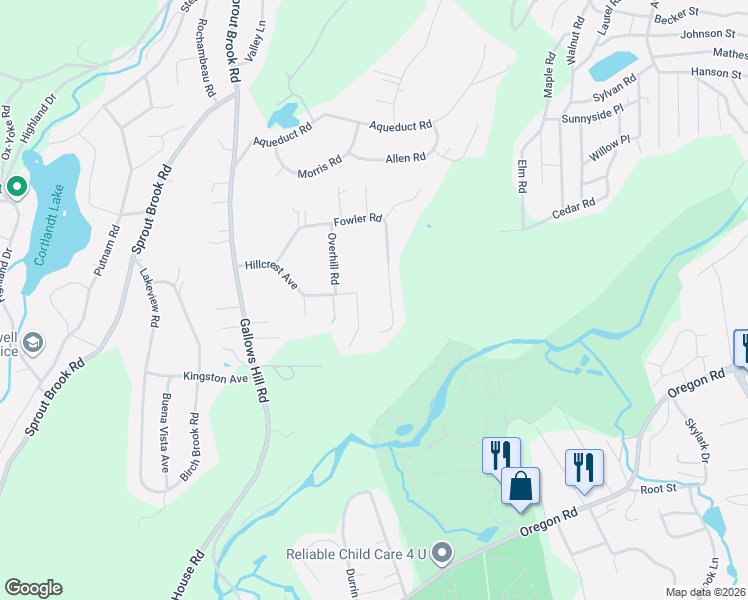 map of restaurants, bars, coffee shops, grocery stores, and more near 32 Hillcrest Avenue in Cortlandt