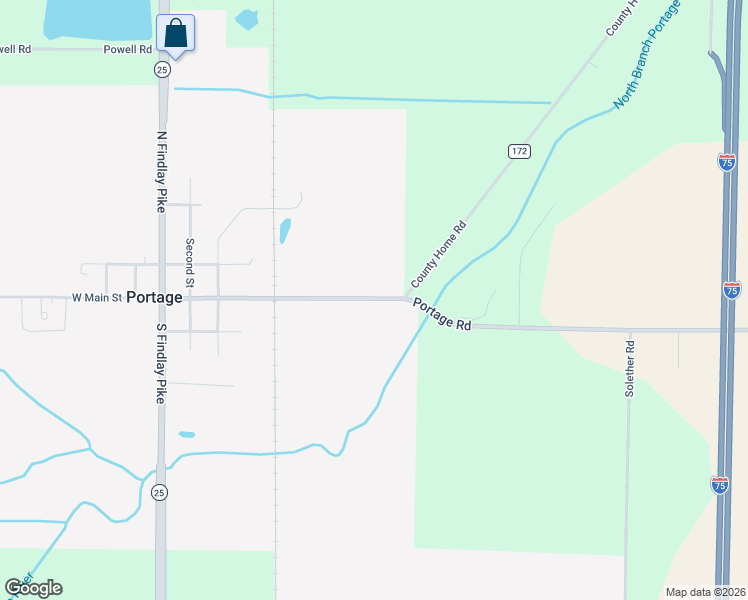map of restaurants, bars, coffee shops, grocery stores, and more near 468 East Main Street in Portage