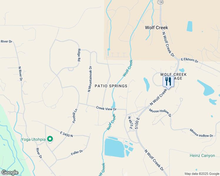 map of restaurants, bars, coffee shops, grocery stores, and more near 3748 North Patiosprings Drive in Eden