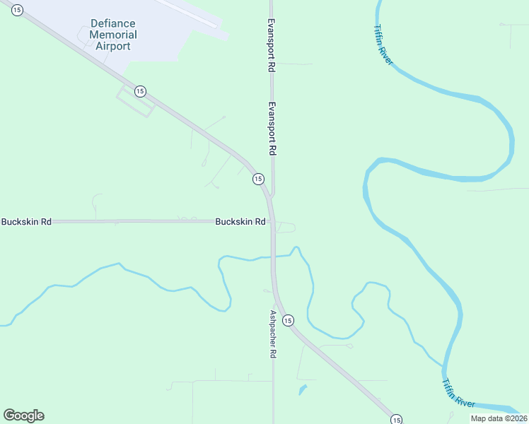 map of restaurants, bars, coffee shops, grocery stores, and more near 20975 Buckskin Road in Defiance