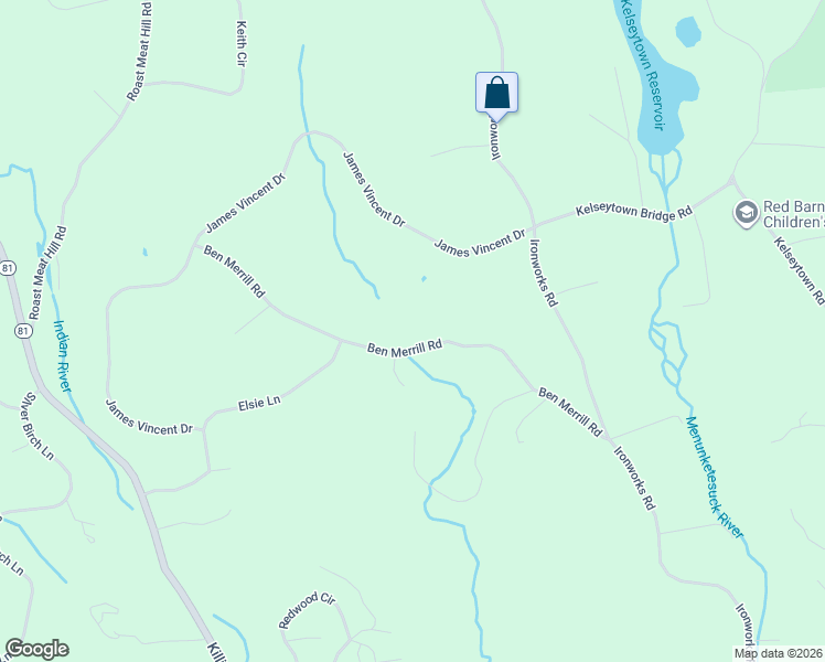 map of restaurants, bars, coffee shops, grocery stores, and more near 20 Ben Merrill Road in Clinton