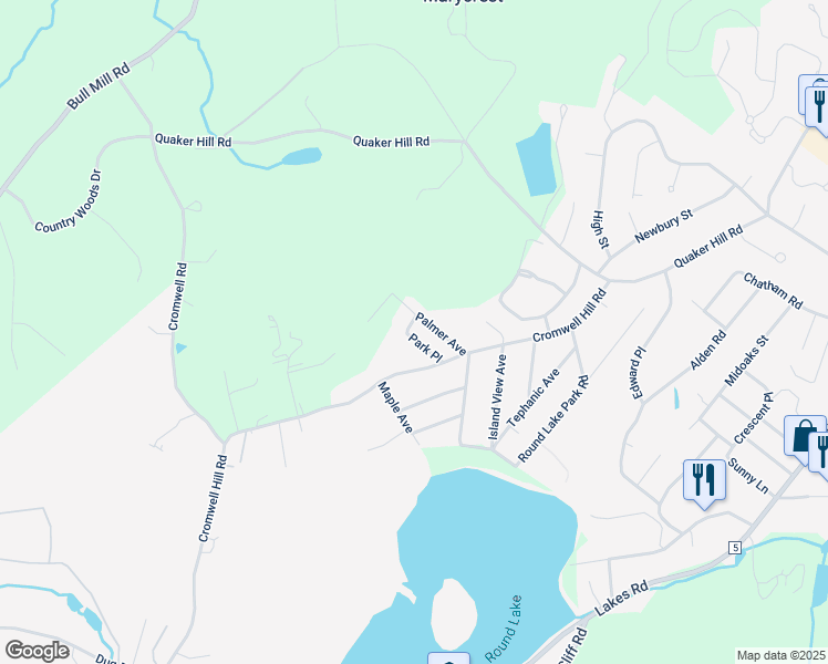 map of restaurants, bars, coffee shops, grocery stores, and more near 120 Park Pl in Monroe