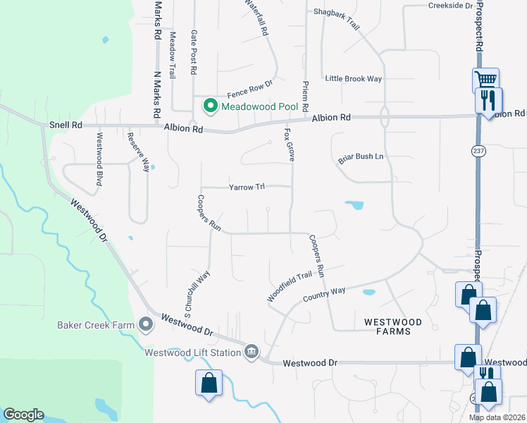 map of restaurants, bars, coffee shops, grocery stores, and more near 11737 Weston Pointe in Strongsville
