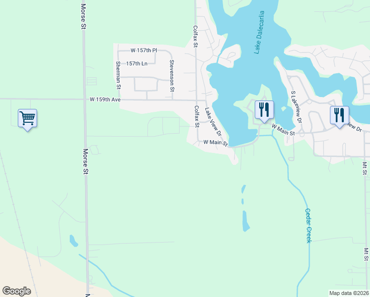 map of restaurants, bars, coffee shops, grocery stores, and more near 6633 160th Place in Lowell