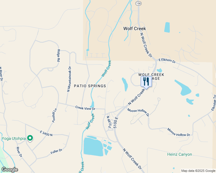 map of restaurants, bars, coffee shops, grocery stores, and more near 3716 North Willowbrooke Lane in Eden