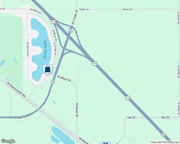 map of restaurants, bars, coffee shops, grocery stores, and more near 7037 North 276th Street in Valley