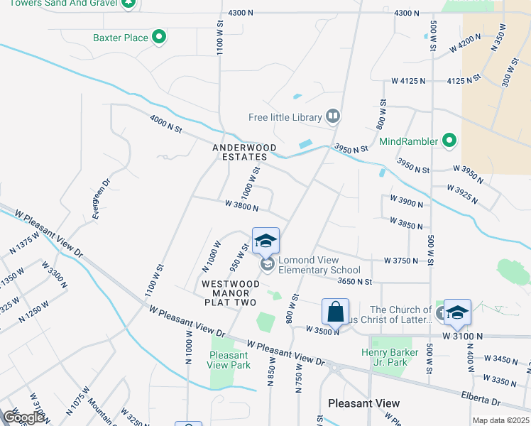 map of restaurants, bars, coffee shops, grocery stores, and more near 915 West 3800 North in Ogden