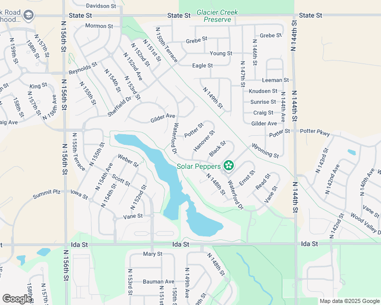 map of restaurants, bars, coffee shops, grocery stores, and more near 14930 Hanover Street in Bennington