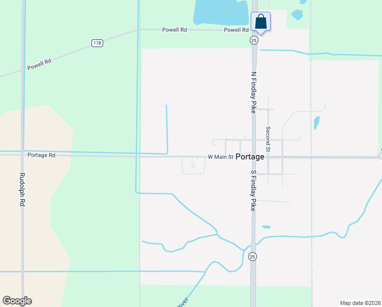 map of restaurants, bars, coffee shops, grocery stores, and more near 350 Portage Road in Portage